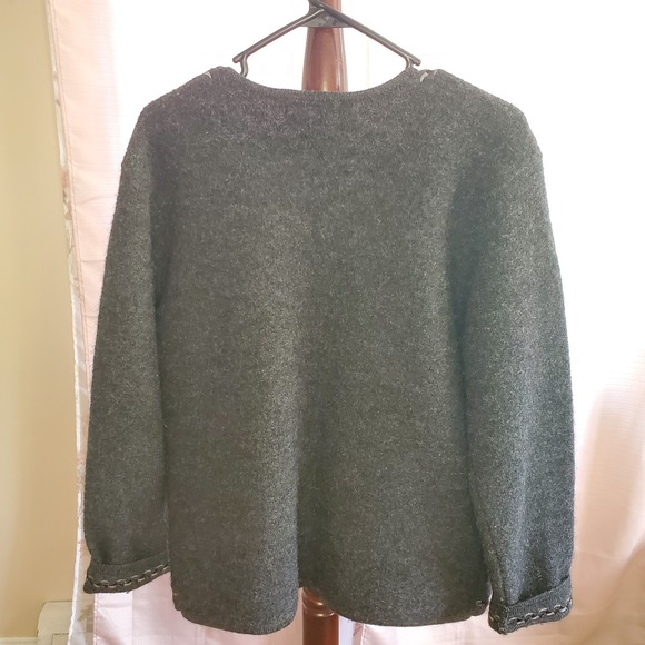 Vintage Linea by Louis Dell'olio 100% wool floral embroidered open front jacket - Picture 5 of 10